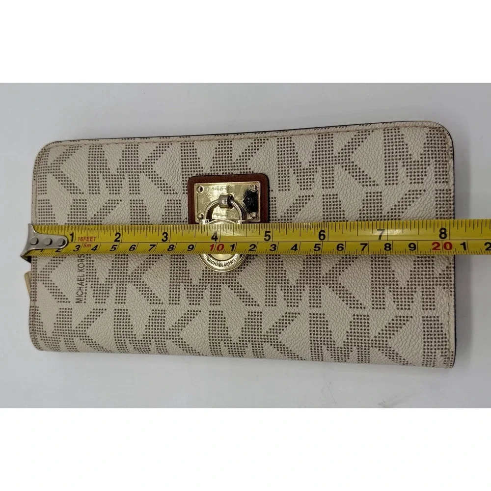 Michael Kors Hamilton Tote Bag Vanilla Monogram Matching Wallet‎